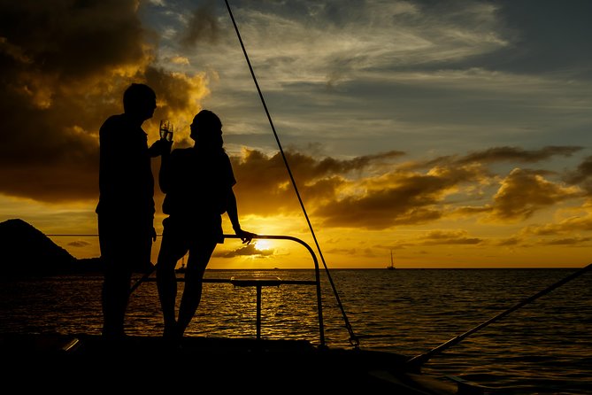 Cruise Sunset Party in Castries - A likely photo stop: Marigold Island in the mix