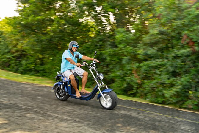 St.Lucia Beaches and Backroads Tour by Electric Big-Wheel Scooter - The Scooter Training: Easy to Start, But Not Zero-Skill